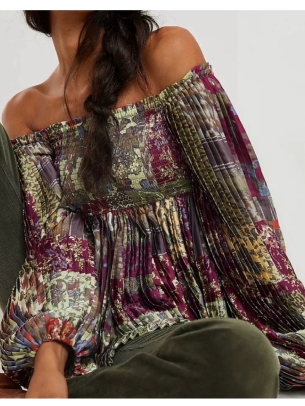 Anthropologie Let Me Be Floral Long Sleeve Blouse